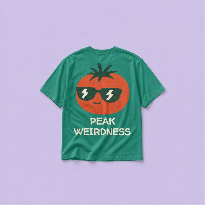 Peak Weirdness tee in green